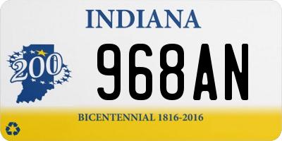 IN license plate 968AN