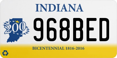 IN license plate 968BED