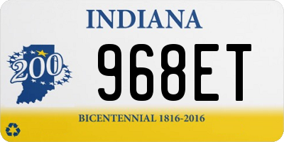 IN license plate 968ET