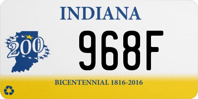 IN license plate 968F