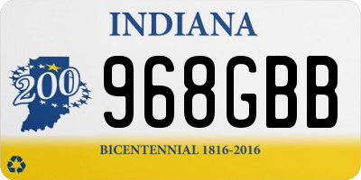IN license plate 968GBB