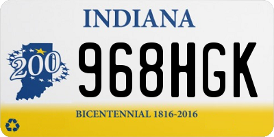 IN license plate 968HGK