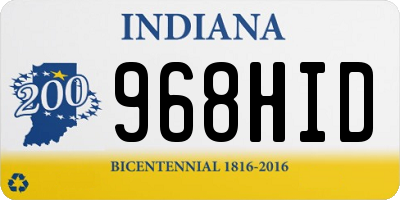 IN license plate 968HID