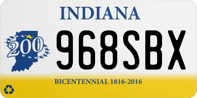 IN license plate 968SBX