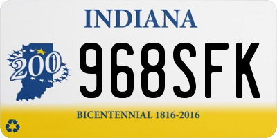 IN license plate 968SFK