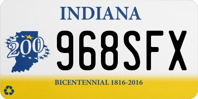 IN license plate 968SFX