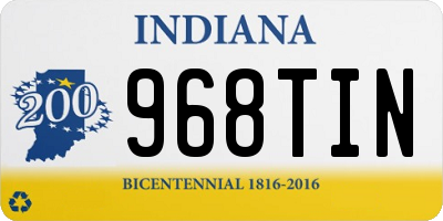 IN license plate 968TIN