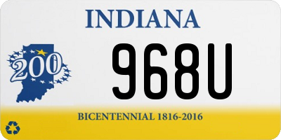 IN license plate 968U