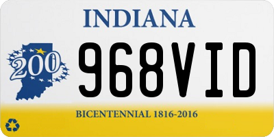 IN license plate 968VID