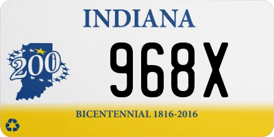 IN license plate 968X