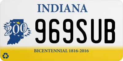 IN license plate 969SUB