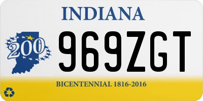 IN license plate 969ZGT