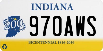 IN license plate 970AWS
