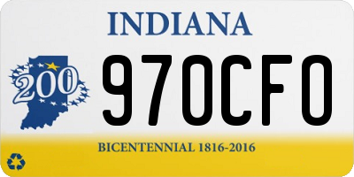 IN license plate 970CFO
