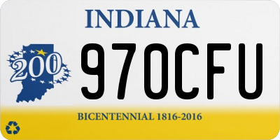 IN license plate 970CFU