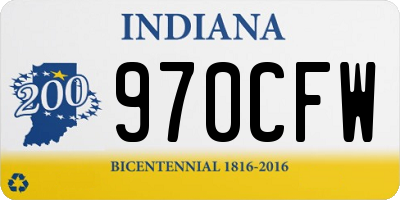 IN license plate 970CFW