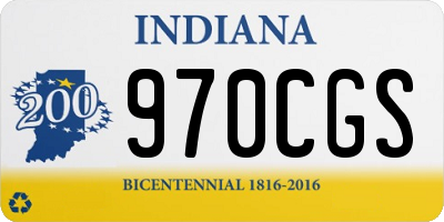 IN license plate 970CGS