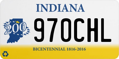 IN license plate 970CHL