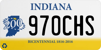 IN license plate 970CHS