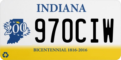 IN license plate 970CIW