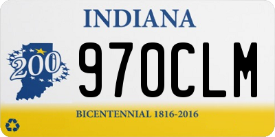 IN license plate 970CLM