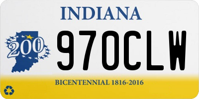 IN license plate 970CLW