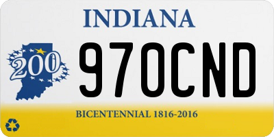 IN license plate 970CND