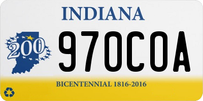 IN license plate 970COA