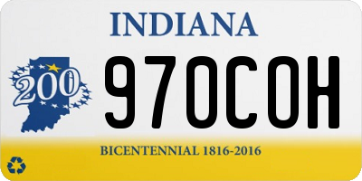 IN license plate 970COH