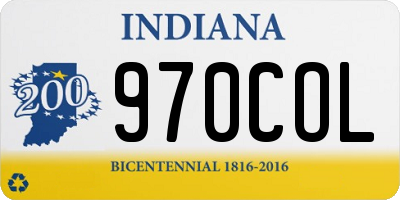 IN license plate 970COL