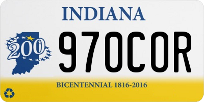 IN license plate 970COR