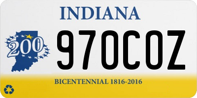 IN license plate 970COZ
