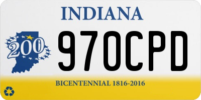 IN license plate 970CPD