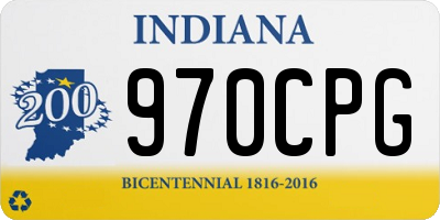 IN license plate 970CPG