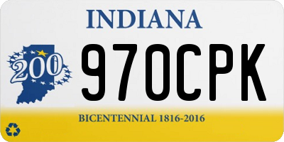 IN license plate 970CPK