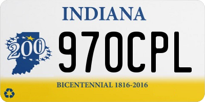 IN license plate 970CPL