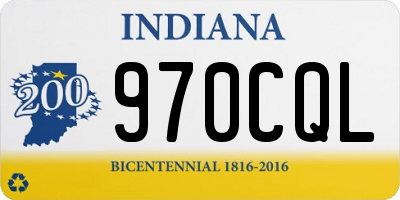 IN license plate 970CQL