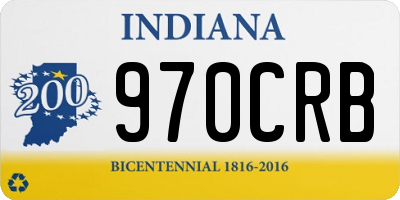 IN license plate 970CRB