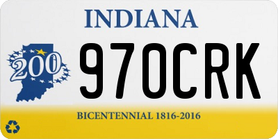 IN license plate 970CRK