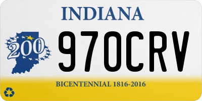 IN license plate 970CRV