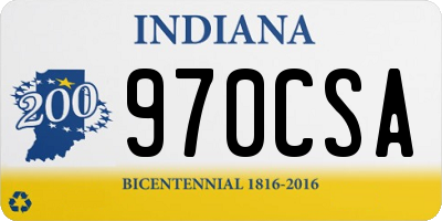 IN license plate 970CSA