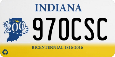 IN license plate 970CSC