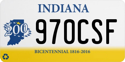 IN license plate 970CSF