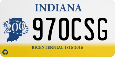 IN license plate 970CSG