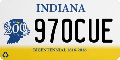IN license plate 970CUE