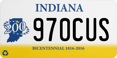 IN license plate 970CUS