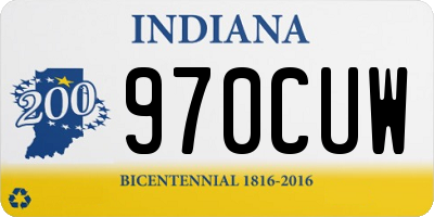IN license plate 970CUW