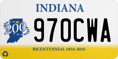 IN license plate 970CWA