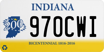 IN license plate 970CWI