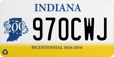 IN license plate 970CWJ